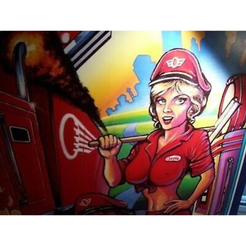 Bally Truck Stop Pinball TRANSLITE Original NOS Game Artwork Big Rig Trucking
